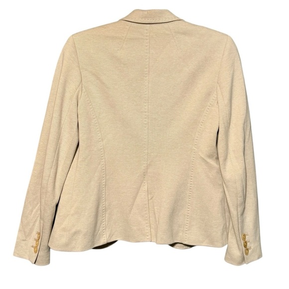 Talbots Double Button Cotton Light Tan Lightweight Blazer Size 6p - Picture 6 of 9